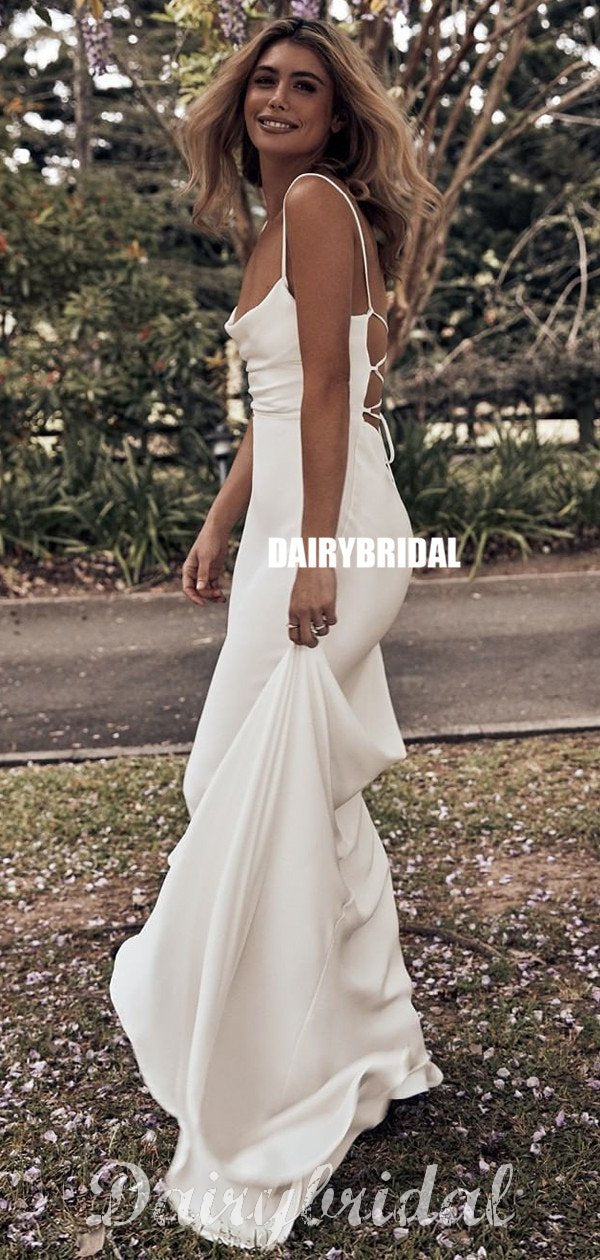 Simple Design Mermaid Corss Back Sexy Jersey Wedding Dress, FC4555 Simple Design Mermaid Corss Back Sexy Jersey Wedding Dress, FC4555