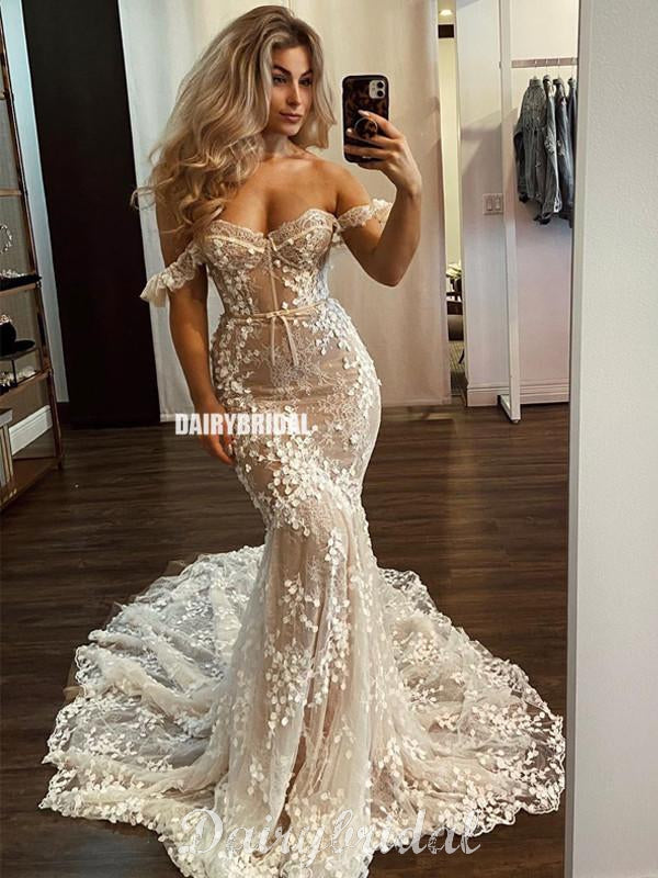 New Arrival Off Shoulder Sexy Mermaid Backless Lace Sweetheart Wedding Dairy Bridal New Arrival Off Shoulder Sexy Mermaid Backless Lace Sweetheart Wedding Dairy Bridal