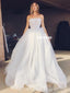 Honest A-line Tulle Straight Neckine Backless Wedding Dress, FC4689