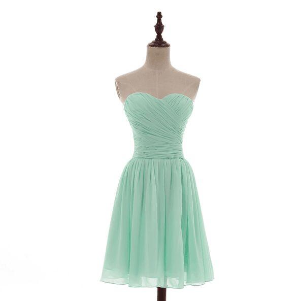 Mismatched Pleated Short Chiffon Bridesmaid Dress Mint Green 2017 Knee Dairy Bridal Mismatched Pleated Short Chiffon Bridesmaid Dress Mint Green 2017 Knee Dairy Bridal