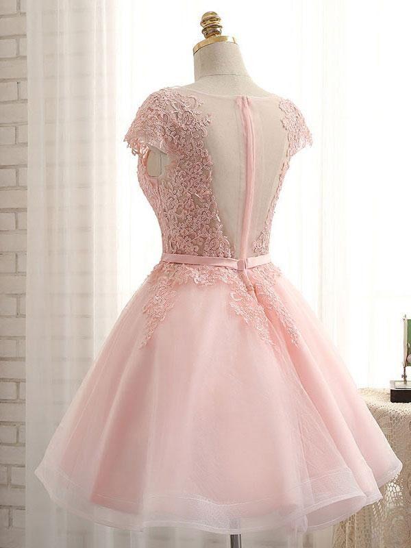Short Homecoming Dress, Tulle Homecoming Dress, Cap Sleeve Homecoming Dairy Bridal Short Homecoming Dress, Tulle Homecoming Dress, Cap Sleeve Homecoming Dairy Bridal
