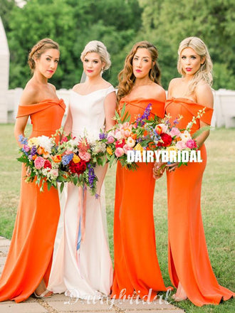 Neon orange bridesmaid on sale dresses