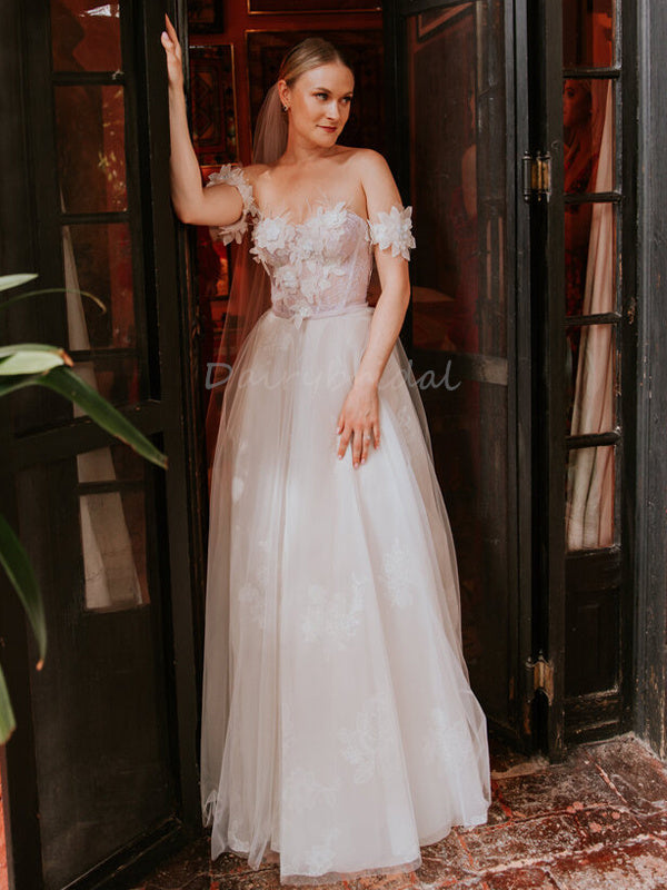 Charming A-line Lace Sweetheart Backless Wedding Dresses, FC4943 Charming A-line Lace Sweetheart Backless Wedding Dresses, FC4943