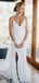 Popular Spaghetti Strpas Mermaid Lace Sexy Slit Backless Wedding Dress, FC5067