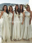 Stunning A-line One-Shoulder Organza Long Bridesmaid Dress, FC5155