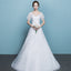 Long Wedding Dress, Lace Wedding Dress, Tulle Bridal Dress, 1/4 Sleeve Wedding Dress, Backless Wedding Dress, Sequin Wedding Dress, A-Line Wedding Dress, LB0518