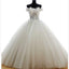 Off Shoulder Lace Sleeveless Charming Tulle Floor-Length Wedding Dresses,220052