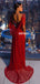 Sexy Mermaid Backless Beaded V-neck Long Prom Dress, FC5296