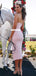 Spaghetti Straps Mermaid Sleeveless Tea-Length Bridesmaid Dress, FC5312