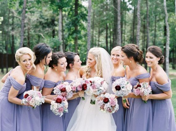 Long Chiffon Bridesmaid Dress, Purple Off-Shoulder Bridesmaid Dress, C Dairy Bridal Long Chiffon Bridesmaid Dress, Purple Off-Shoulder Bridesmaid Dress, C Dairy Bridal