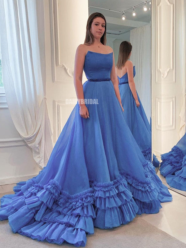 Simple A-line Backless Long Floor-length Organza Prom Dresses, FC5412 Dairy Bridal Simple A-line Backless Long Floor-length Organza Prom Dresses, FC5412 Dairy Bridal