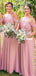 Off Shoulder Chiffon A-line Simple Long Bridesmaid Dress, FC5786