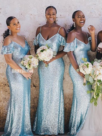 cheap sparkly bridesmaid dresses Navy Sequin Long Mismatched Bridesmaid Dresses