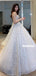 Elegant A-line Spaghetti Straps Backless Sparkle Wedding Dresses, FC5831