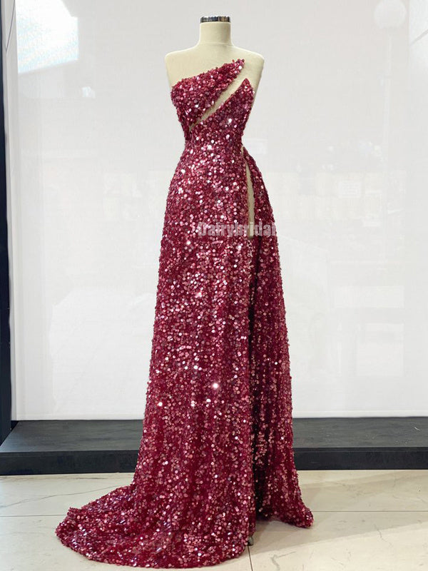 Gorgeous A-line Sequin Sexy High Slit Sparkle Prom Dresses, FC6245 Dairy Bridal Gorgeous A-line Sequin Sexy High Slit Sparkle Prom Dresses, FC6245 Dairy Bridal