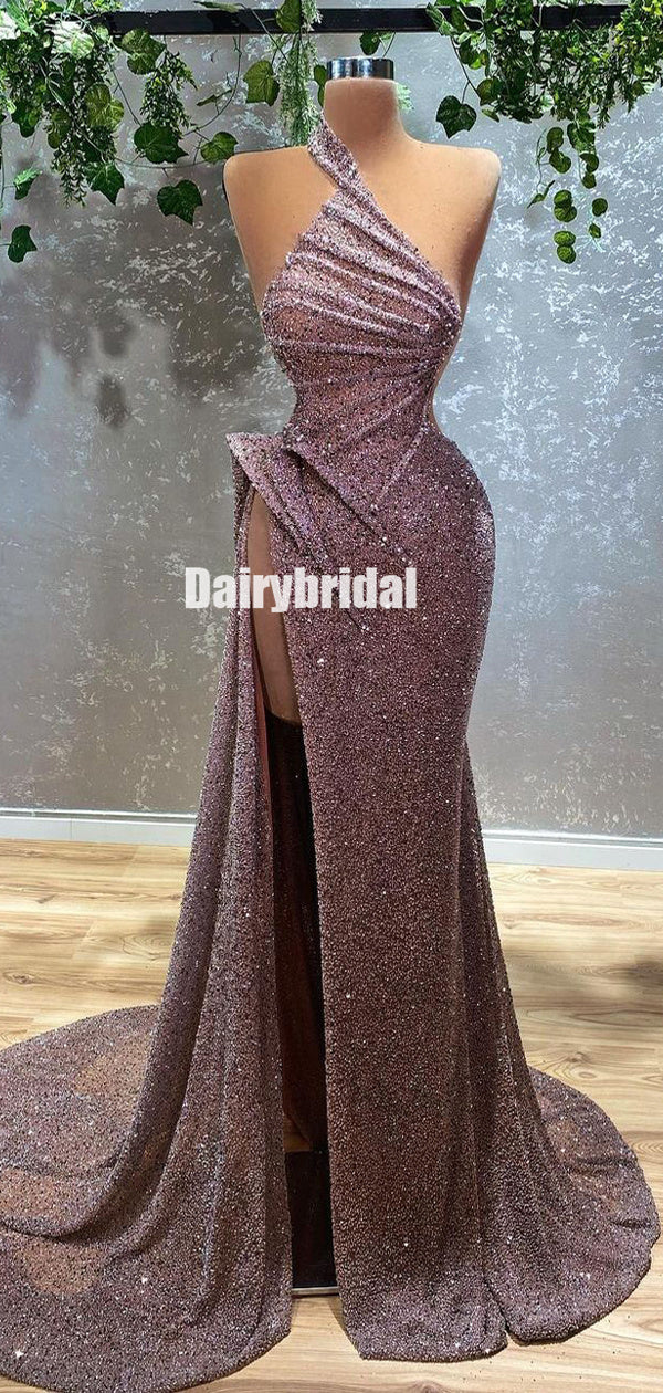 Charming Sequin Mermaid High Slit Sparkle Prom Dresses, FC6246 Dairy Bridal Charming Sequin Mermaid High Slit Sparkle Prom Dresses, FC6246 Dairy Bridal