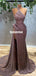 Charming Sequin Mermaid High Slit Sparkle Prom Dresses, FC6246