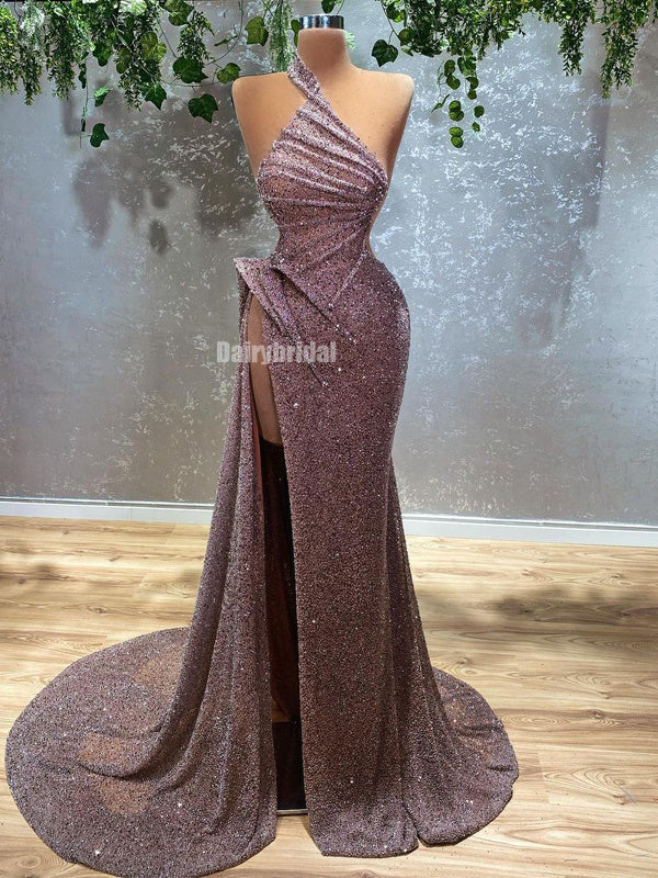 Charming Sequin Mermaid High Slit Sparkle Prom Dresses, FC6246 Dairy Bridal Charming Sequin Mermaid High Slit Sparkle Prom Dresses, FC6246 Dairy Bridal