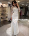 Charming Long Sleeve Lace Wedding Dress, Applique Mermaid V-Back Wedding Dress, D637
