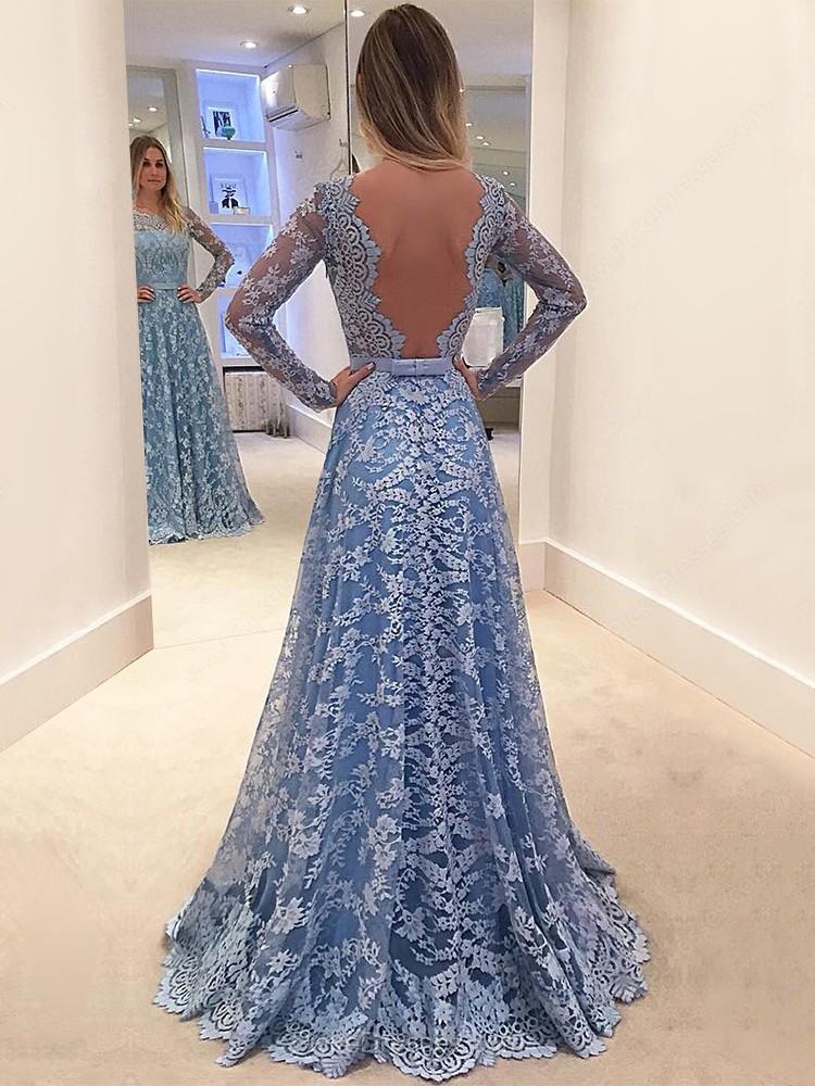 Long Prom Dress, Long Sleeve Prom Dress, Lace Prom Dress, A-Line Prom Dairy Bridal Long Prom Dress, Long Sleeve Prom Dress, Lace Prom Dress, A-Line Prom Dairy Bridal