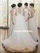 Round Neckline Lace Top Bridesmaid Dress, Chiffon A-Line Sleeveless Bridesmaid Dress, D692