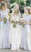 Cap Sleeve Sheath Jersey Backless Lace Bridesmaid Dress, FC701