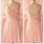 peach pink spaghetti strap simple mini freshman homecoming prom bridesmaid dress,BD0074