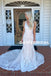 Charming V-Neck Sleeveless Wedding Dress, Lace Mermaid Vintage Wedding Dress, D753