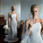Elegant Long Satin Wedding Dress, Charming White Mermaid Wedding Dress, D784