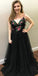 Spaghetti Straps A-Line Tulle Backless Applique Prom Dresses, FC811