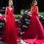 Long Prom Dresses, Satin Prom Dresses, Deep V-Neck Prom Dresses, Lace Prom Dresses Online, Sleeveless Prom Dress, Red Prom Dress, DA828