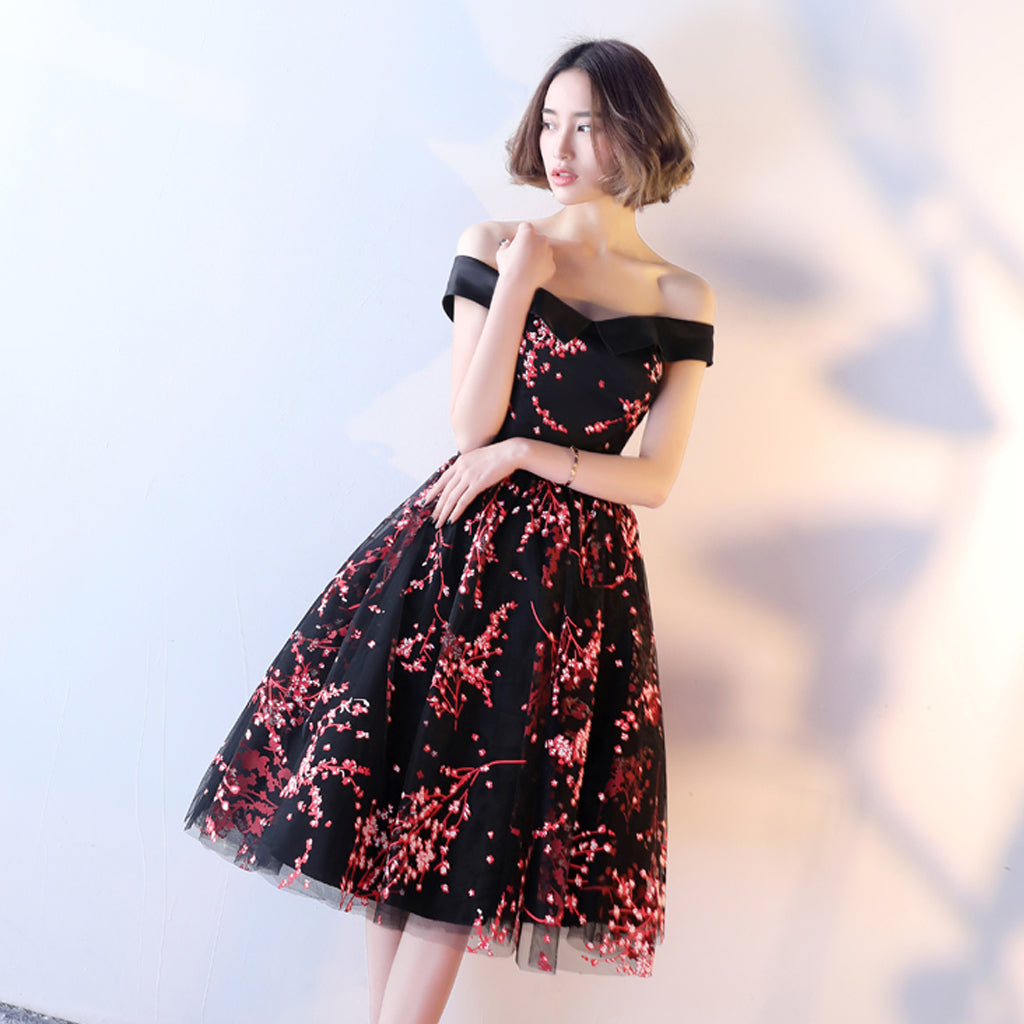 Short Homecoming Dress, Off Shoulder Homecoming Dress, Knee-Length Hom Dairy Bridal Short Homecoming Dress, Off Shoulder Homecoming Dress, Knee-Length Hom Dairy Bridal