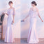Jewel Neckline Prom Dress, Satin Prom Dress, Tulle Prom Dress, Mermaid Prom Dress, Elegant Prom Dress, Applique Prom Dress, DA855