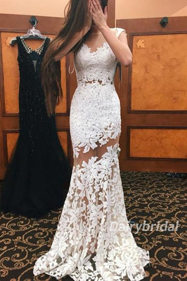 Lace Prom Dress, Mermaid Prom Dress, Tulle Prom Dress, Open-Back Prom Dairy Bridal Lace Prom Dress, Mermaid Prom Dress, Tulle Prom Dress, Open-Back Prom Dairy Bridal