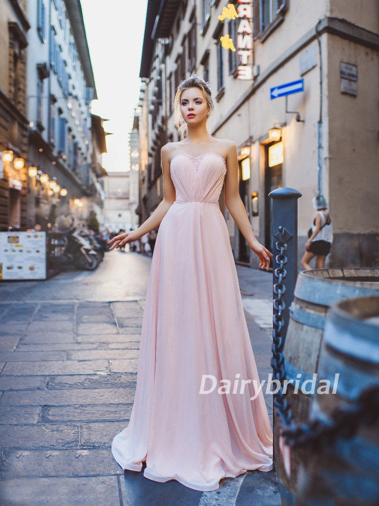 prom dress open back Tulle Prom Dress, Pink Prom Dress, Chiffon Prom Dress, Open-Back Prom – Dairy Bridal