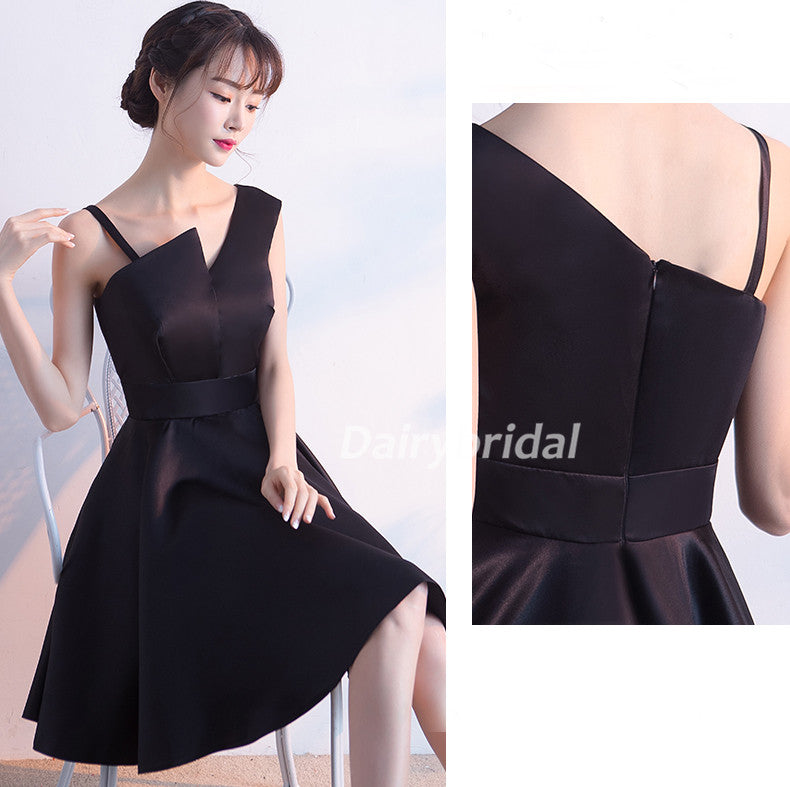 Short Homecoming Dress, Satin Homecoming Dress, Black Homecoming Dress Dairy Bridal Short Homecoming Dress, Satin Homecoming Dress, Black Homecoming Dress Dairy Bridal