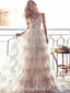Charming Lace Backless Wedding Dresses, Unique Tulle Wedding Dresses, D903