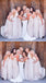 V-Neck Elastic Satin A-Line Backless Cheap Long Bridesmaid Dresses, FC909