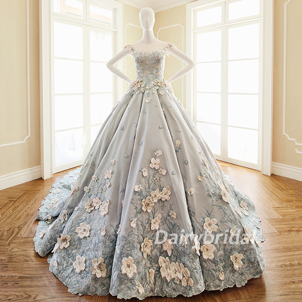 Tulle Wedding Dress, Satin Wedding Dress, Vintage Bridal Dress, Appliq Dairy Bridal Tulle Wedding Dress, Satin Wedding Dress, Vintage Bridal Dress, Appliq Dairy Bridal