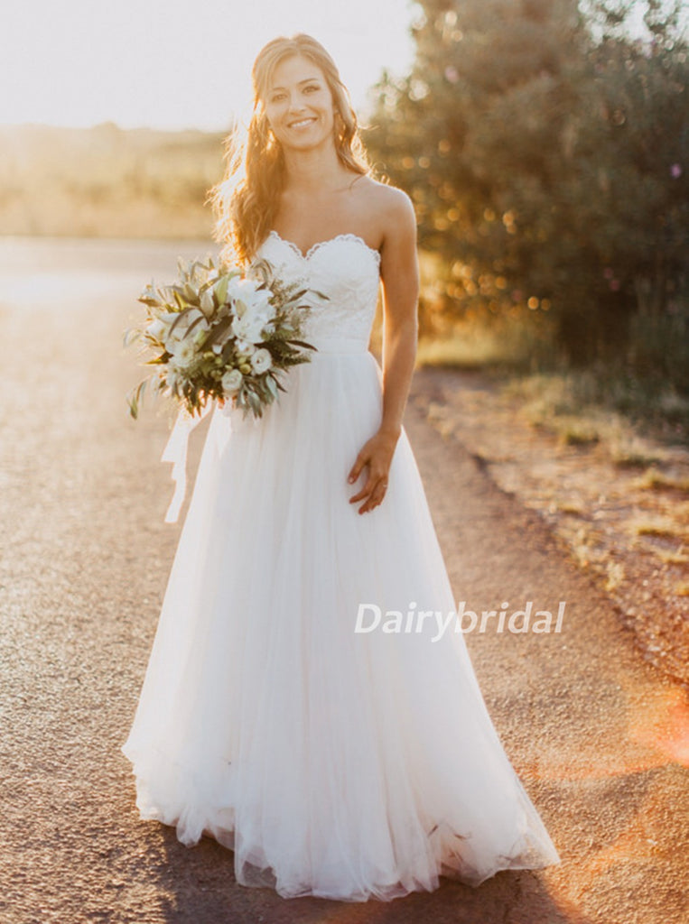 Sweet Heart Wedding Dress, Tulle Wedding Dress, Lace Bridal Dress, Backless Wedding Dress, Cheapest Wedding Dress, DA932