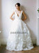 Tulle Wedding Dress,  Applique Wedding Dress, Deep V-Neck Bridal Dress, Sleeveless Wedding Dress, Sexy Wedding Dress, DA948