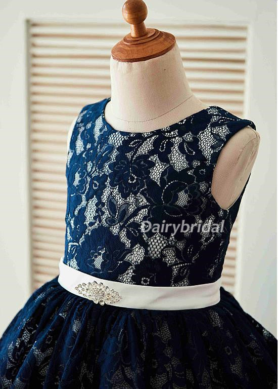 Lace Tulle Flower Girl Dresses, Cheap Lovely Little Girl Dresses,  DA985