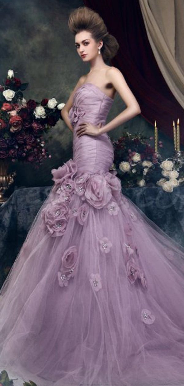 Quinceañera lace Ball Gown Purple Sequined Dress – TulleLux Bridal Crowns &  Accessories