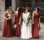 Spaghetti Straps A-Line Backless Floor-Length Jersey Cheap Bridesmaid Dresses, FC1651