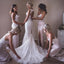 Sparkly Sequin Elastic Satin Slit Sleeveless Floor-Length Cheap Bridesmaid Dress, FC1737