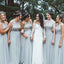 Elegant Lace Open-Back Chiffon A-Line Sleeveless Bridesmaid Dress, FC1773