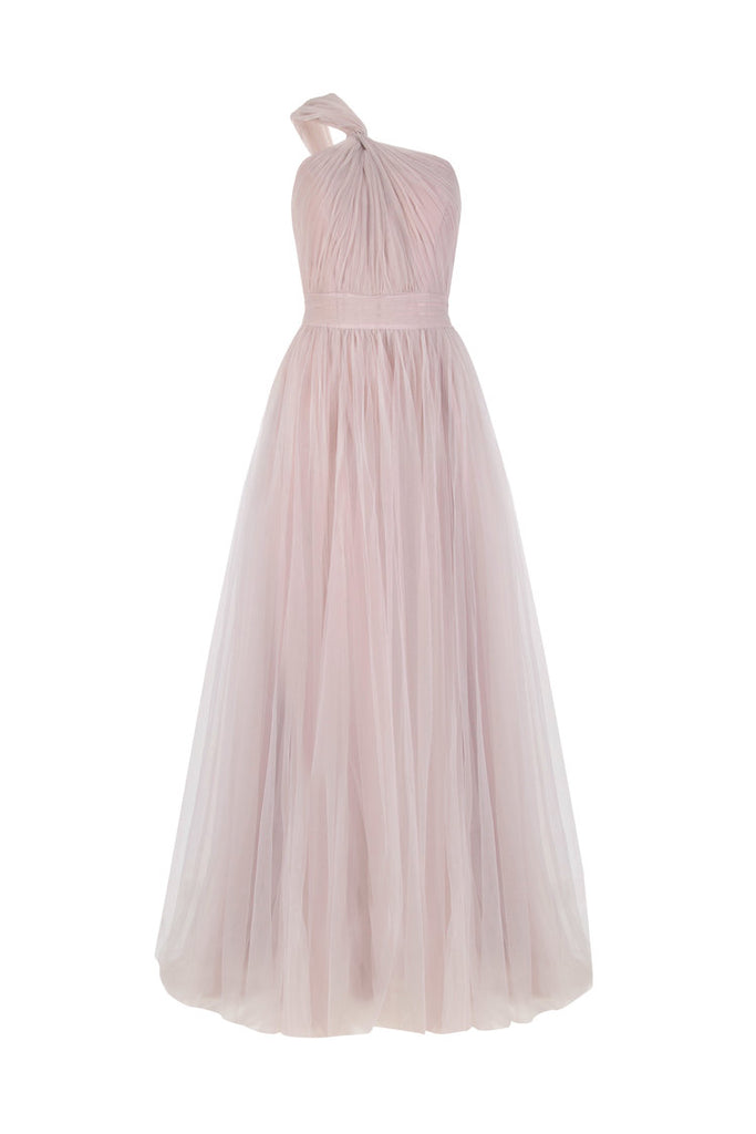 Elegant A-line One Shoulder Tulle Backless Bridesmaid Dress, FC3810