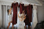 Honest A-line Half Sleeves V-neck Floor-length Side Slit Bridesmaid Dress, FC5160