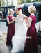 Charming Lace Top Cap Sleeve Bridesmaid Dress, A-Line Jersey Bridesmaid Dress, D1123