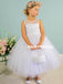 Cute Tulle A-Line Flower Girl Dresses, Applique Flower Lovely Little Girl Dresses, D1143